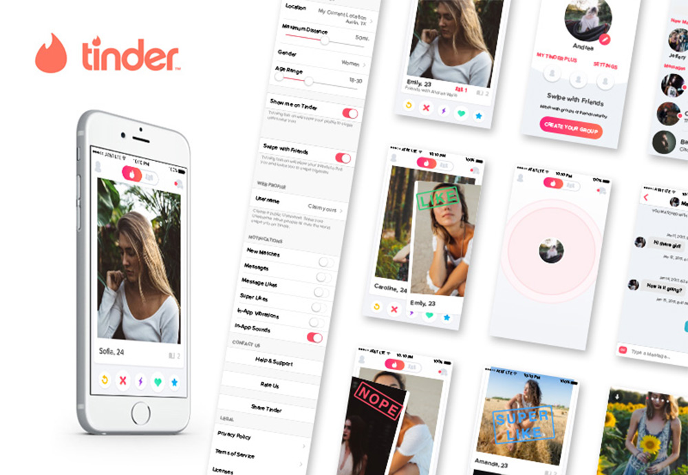 tinder gui kit sketch