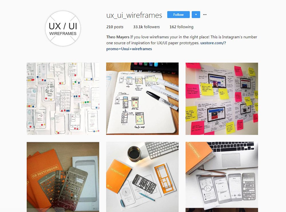 uiux wireframe instagram