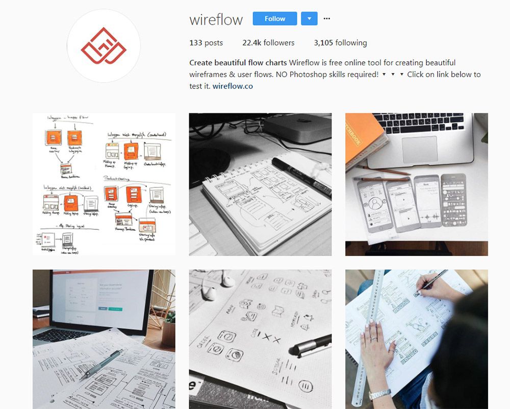 wireflow instagram page