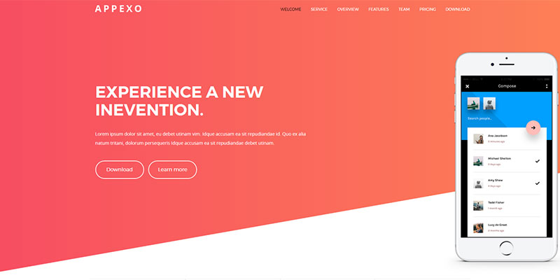 Appexo App Landing Page