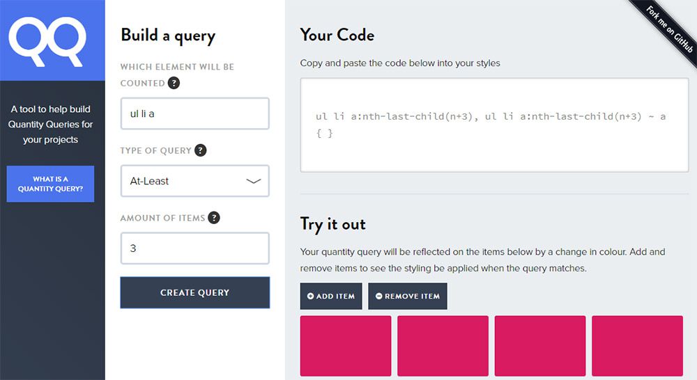 quantity queries webapp