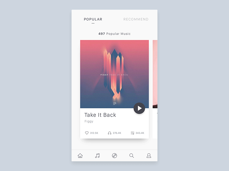 Music App UI Interaction Motion Design in Mobile Design