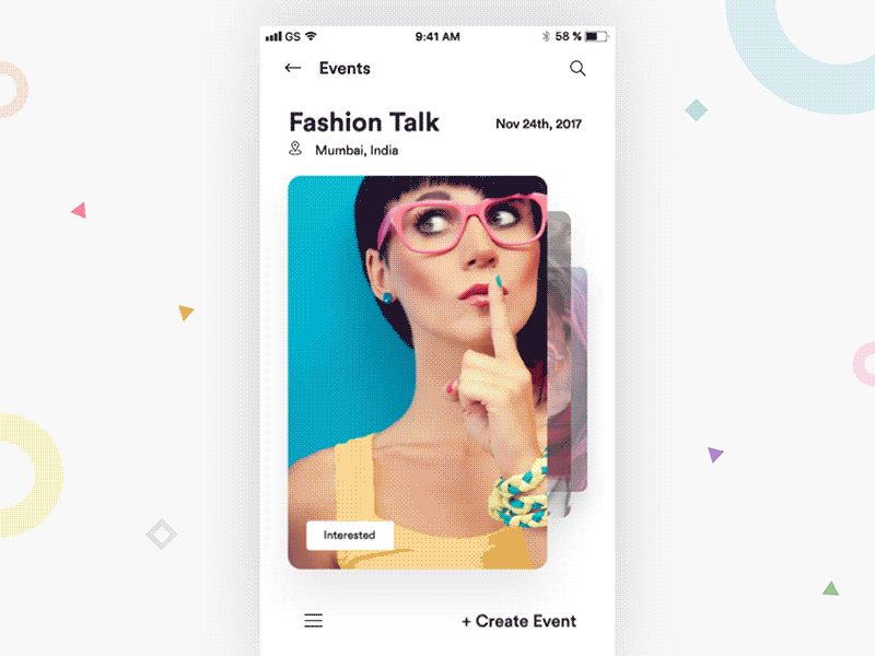 Event Cards iOS Interaction Motion Design in Mobile Design