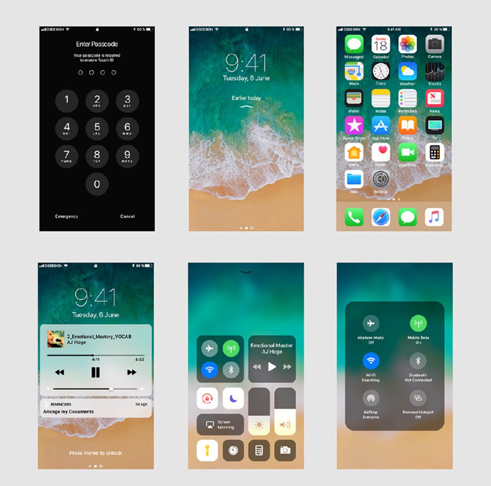 iphonex ios 11 xd gui