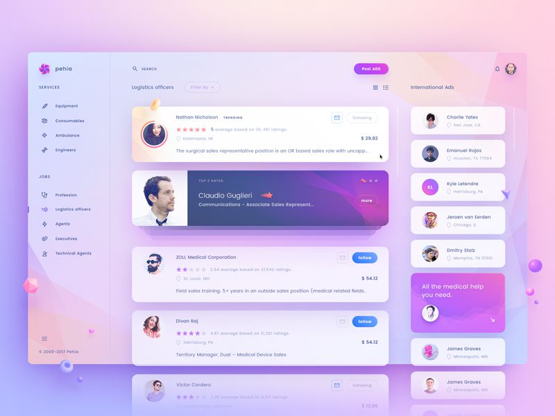 Pehia Dashboard Inspiring Designed Admin Dashboard Layouts