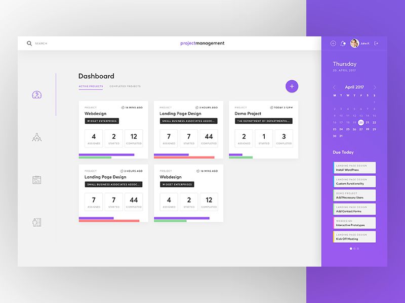 Project Management Dashboard Inspiring Designed Admin Dashboard Layouts