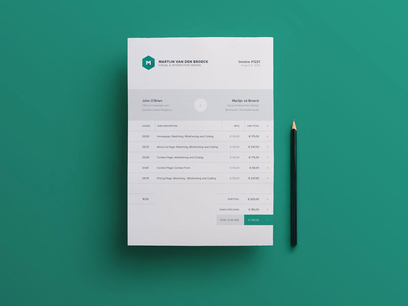 10 Free Invoice Templates for Creatives - 1stWebDesigner