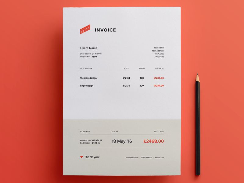 invoice design template
 10 Free Invoice Templates for Creatives - 1stWebDesigner