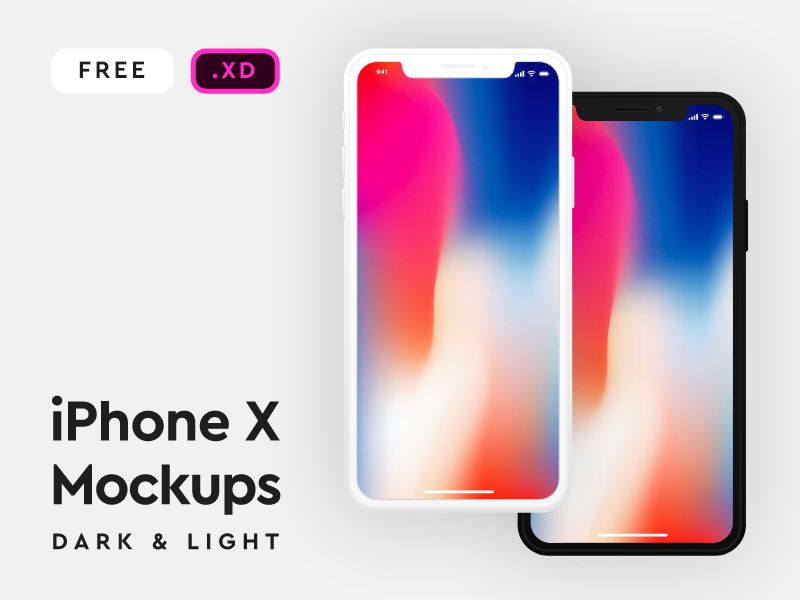 Dark Light iPhone X Minimal Free iOS 11 UI Kits Mockups Icon Sets