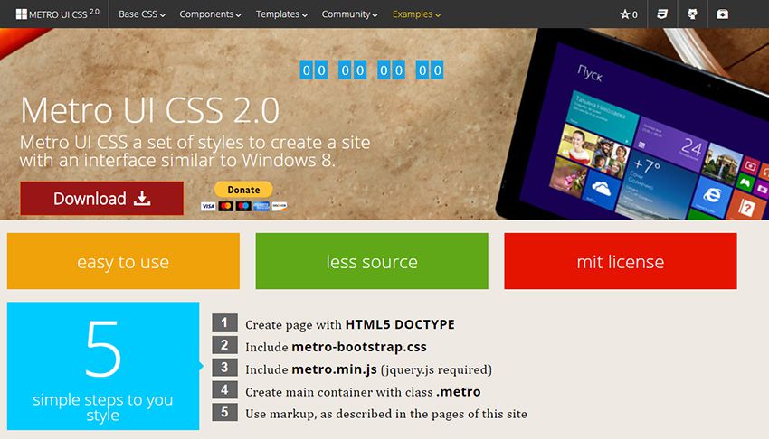 metro ui kit bootstrap