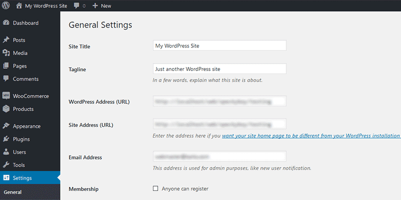 Check WordPress Settings