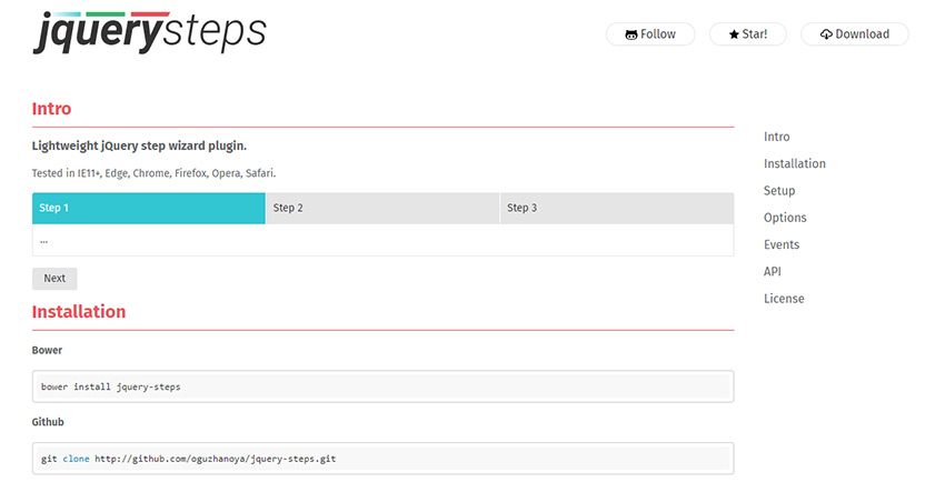 jquery steps plugin
