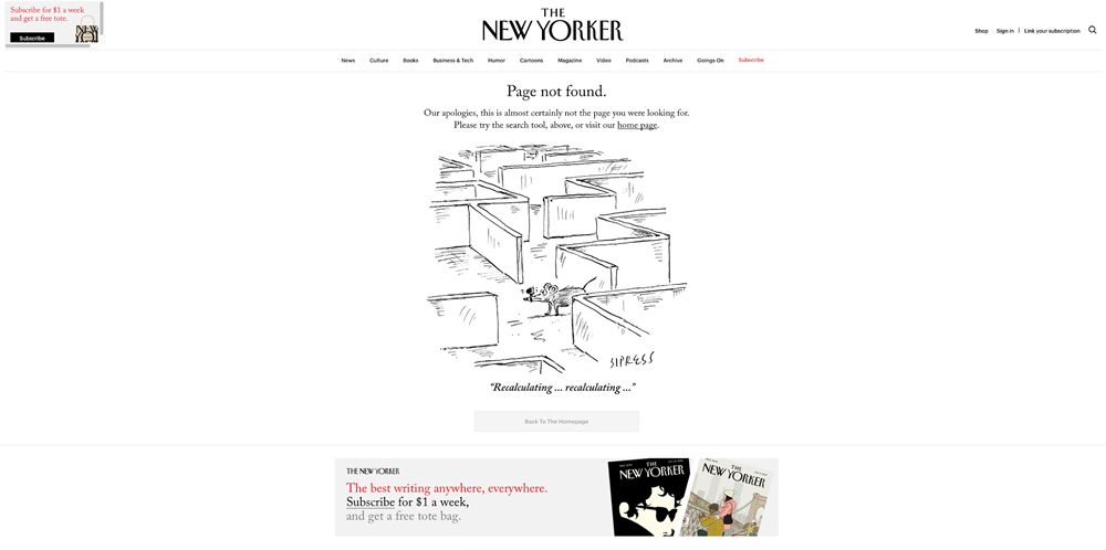 404 web page design New Yorker