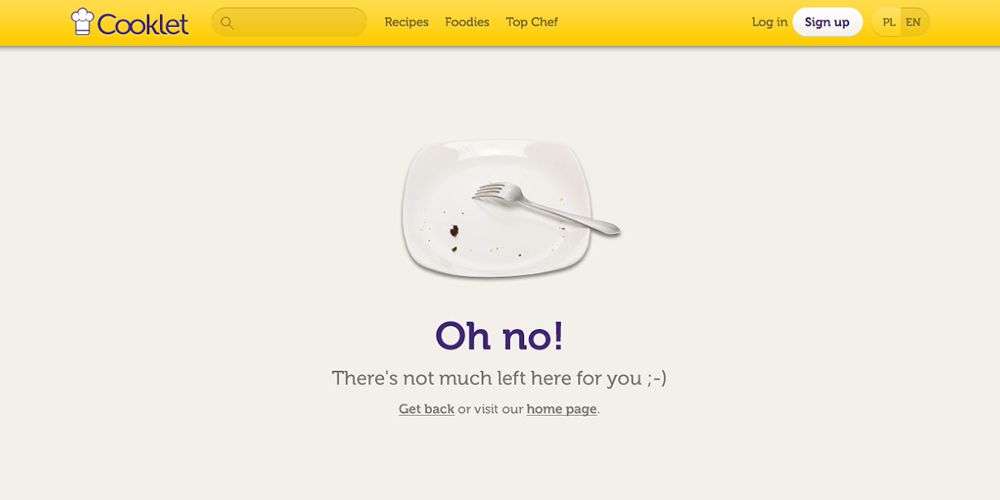 404 web page design Cooklet