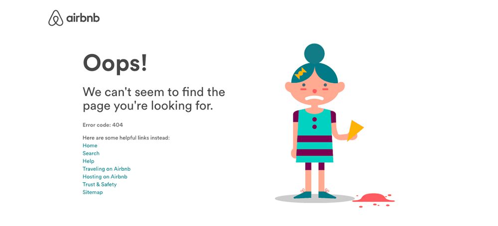404 web page design Airbnb