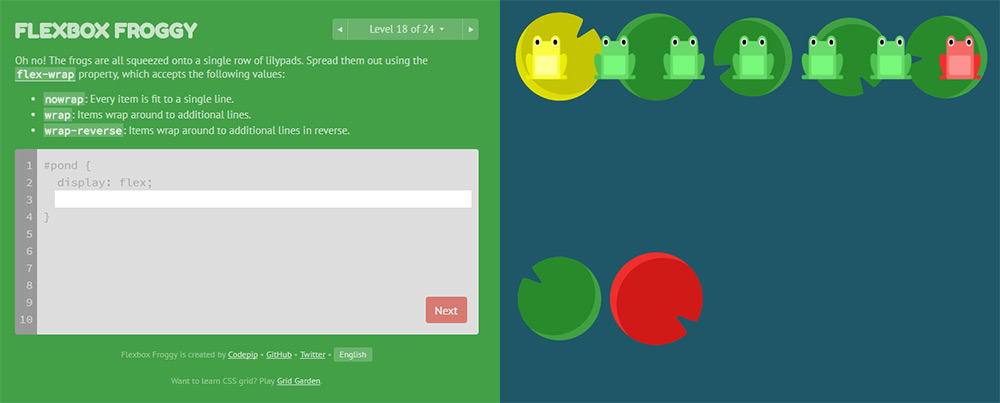 flexbox froggy game