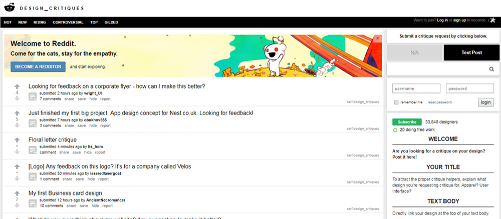 Reddit /r/design_critiques