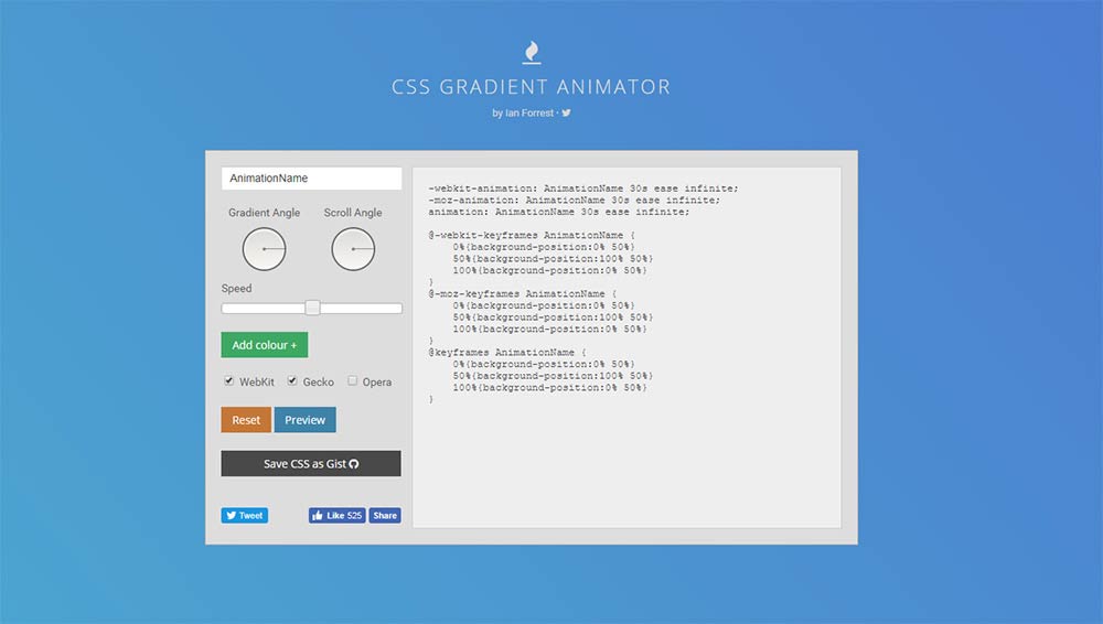 CSS Gradient animator