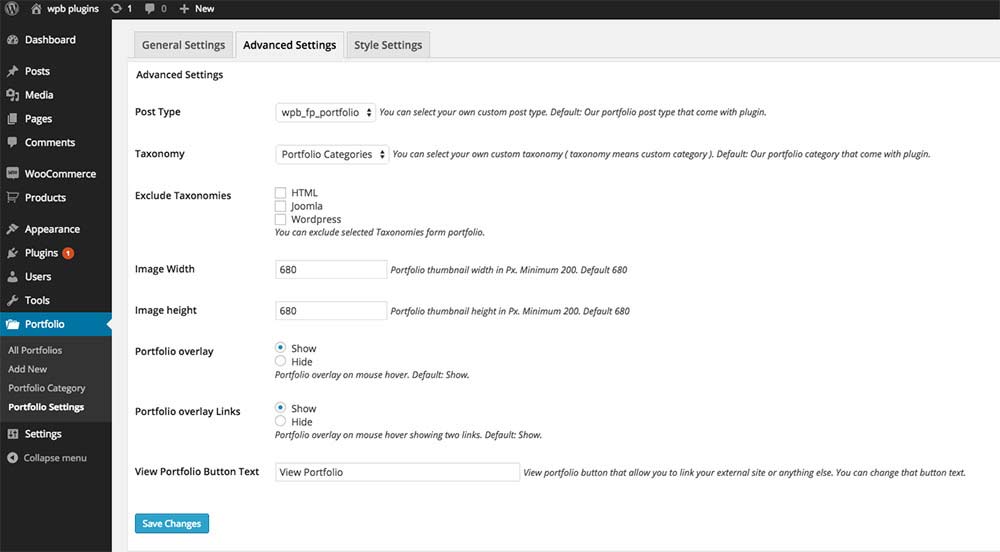 Advance portfolio grid plugin