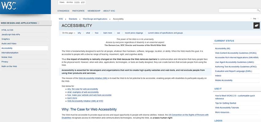 W3C Accessibility Standards