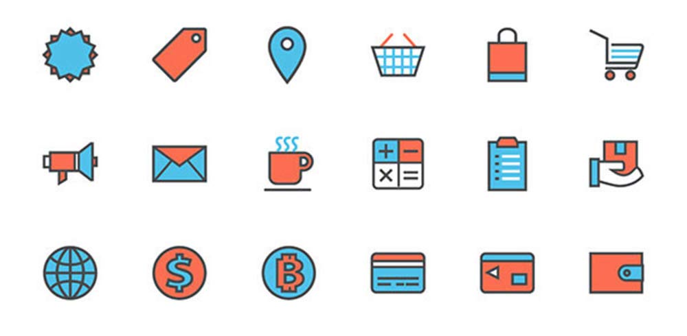 Flat Vector Shopping Icons