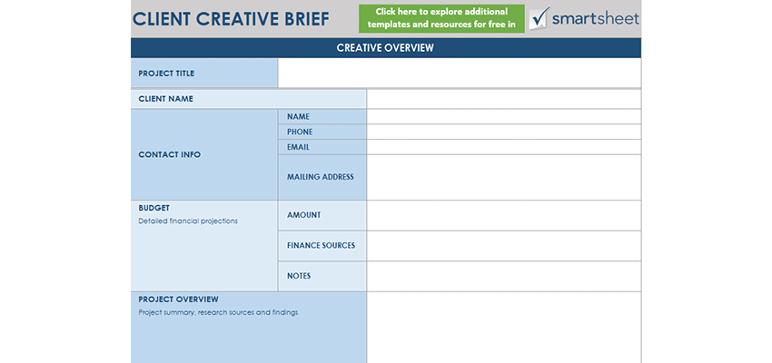 Free Creative Brief Templates