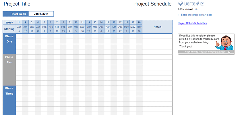 Free Project Schedule Template