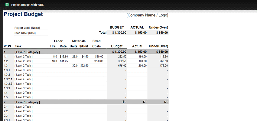 Detailed and Basic Project Budgets