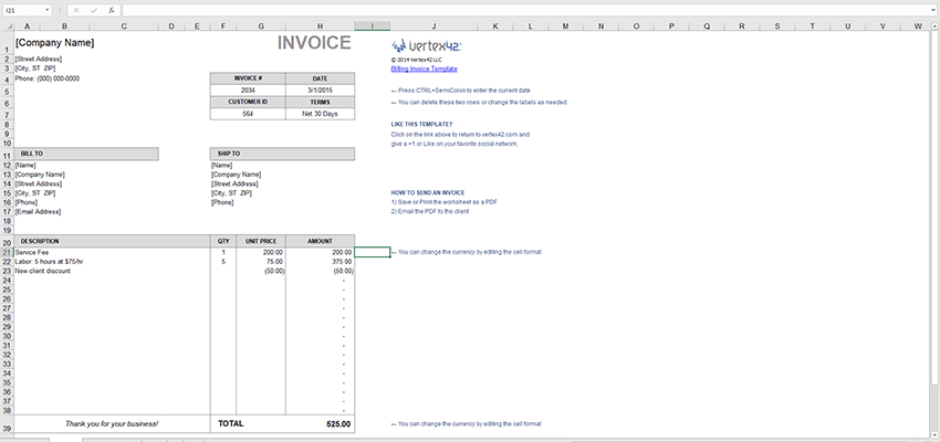 Two Billing Invoice Templates