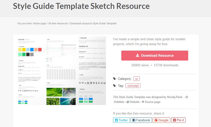 Style Guide Template Sketch Resource