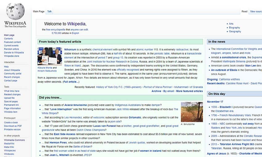 Wikipedia's list of links.
