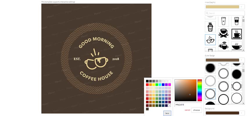 A customized coffee shop logo.