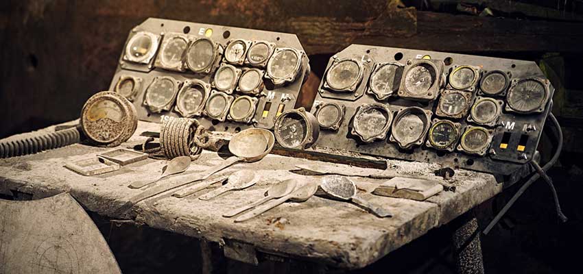 An abandoned cockpit.