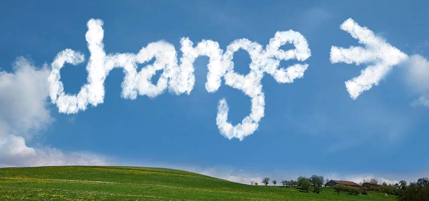 Sky with the word "CHANGE" written in clouds.