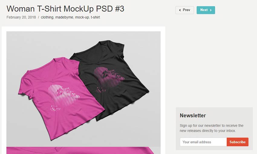 Woman T-Shirt Mockup PSD