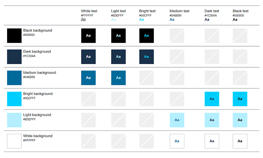 Accessible Color Matrix tool.