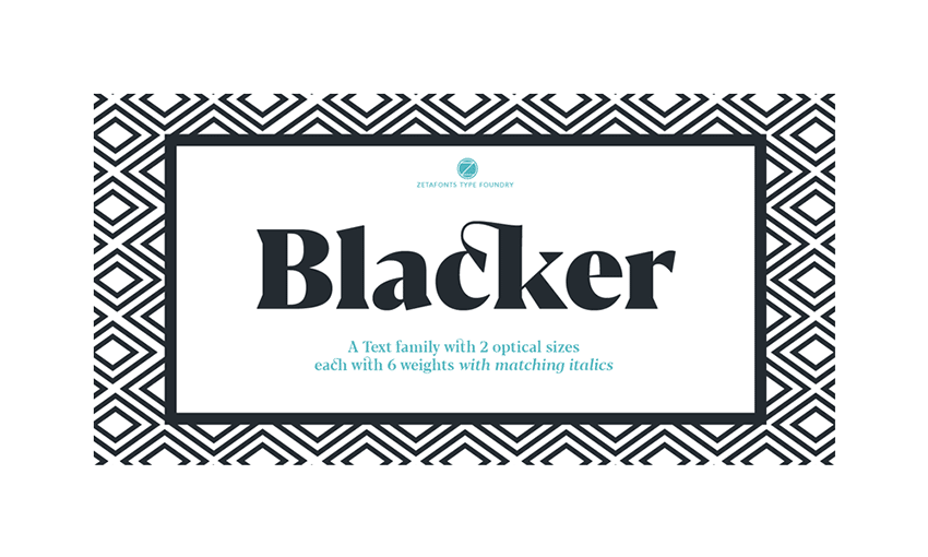 Example of Blacker by zetafonts