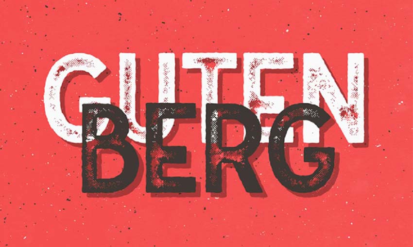Example of Gutenberg Font Family by