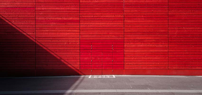 A red building.