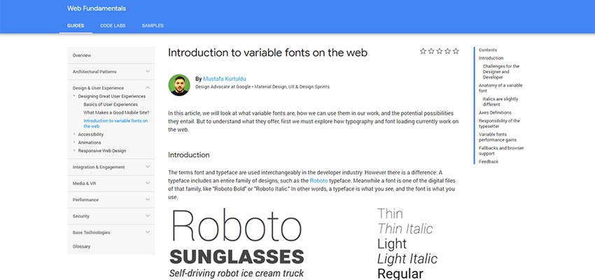 Google's 'Introduction to variable fonts on the web'.