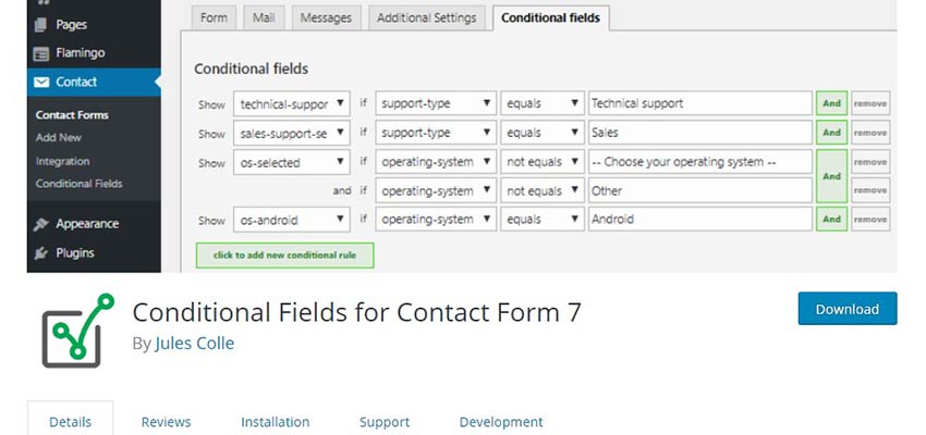 Conditional Fields for Contact Form 7