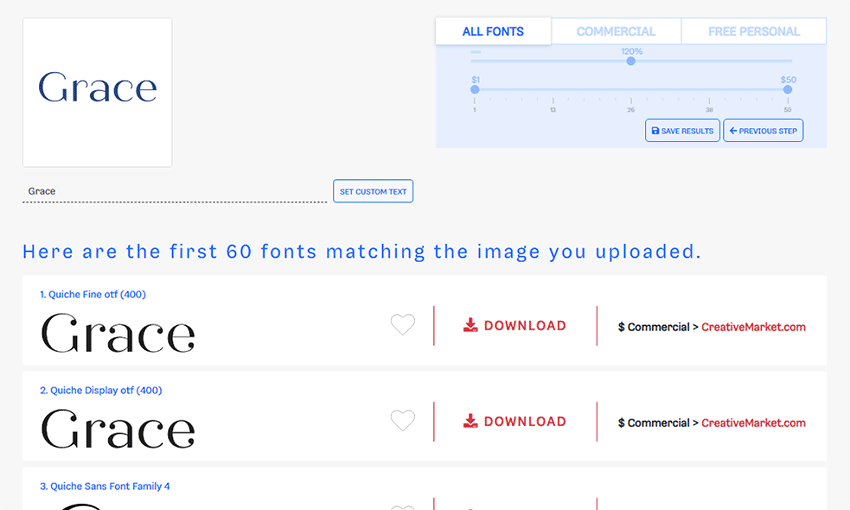 Example of Font Finder