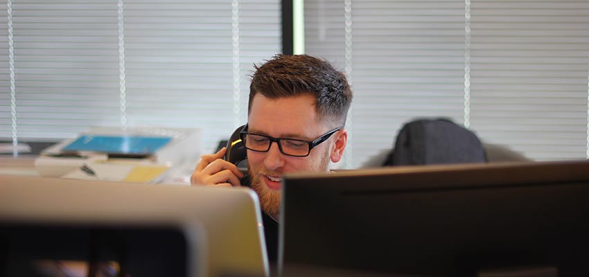 Man speaking on the phone.