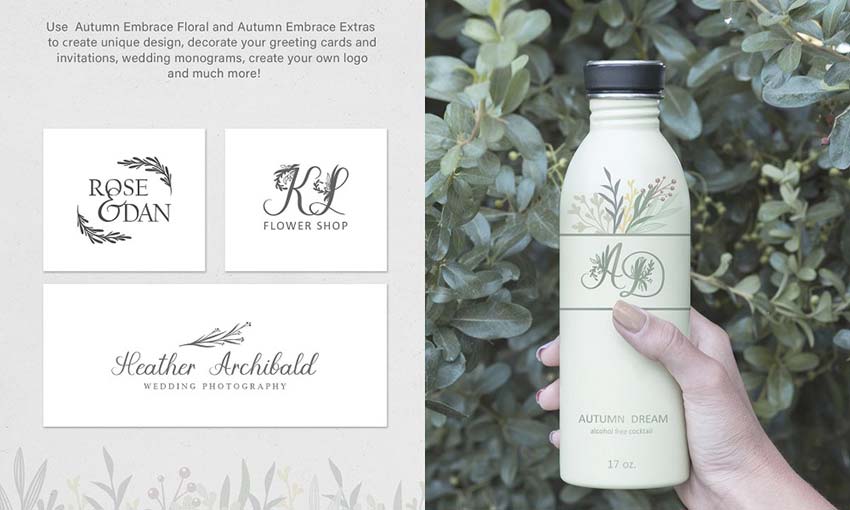 Example of Autumn Embrace Floral Font by anmark