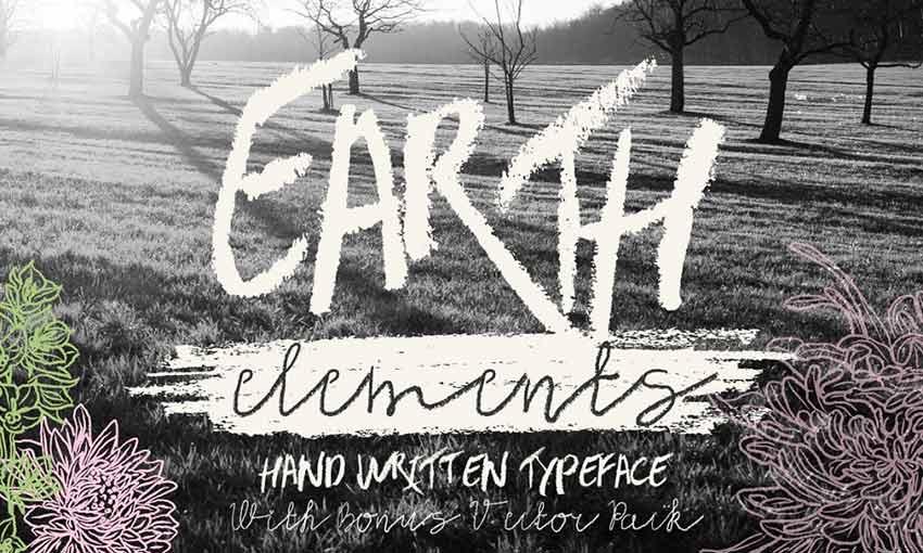 Example of Earth Elements Typeface by Anna Ivanir