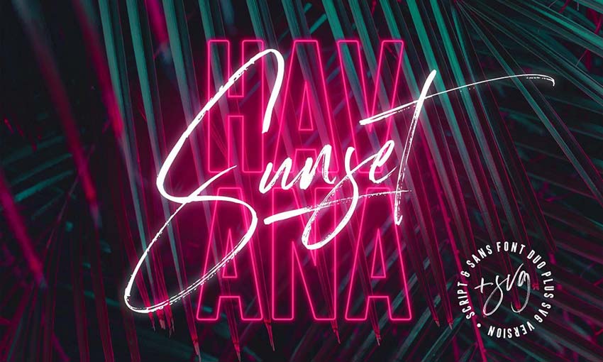 Example of Havana Sunset Font Duo by Sam Parrett