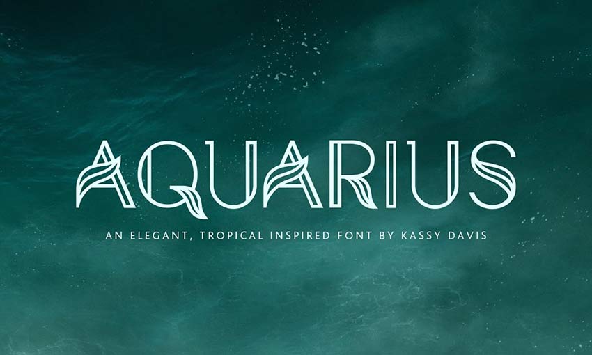 Example of Aquarius – A Tropical Font Family by IconsByKassy