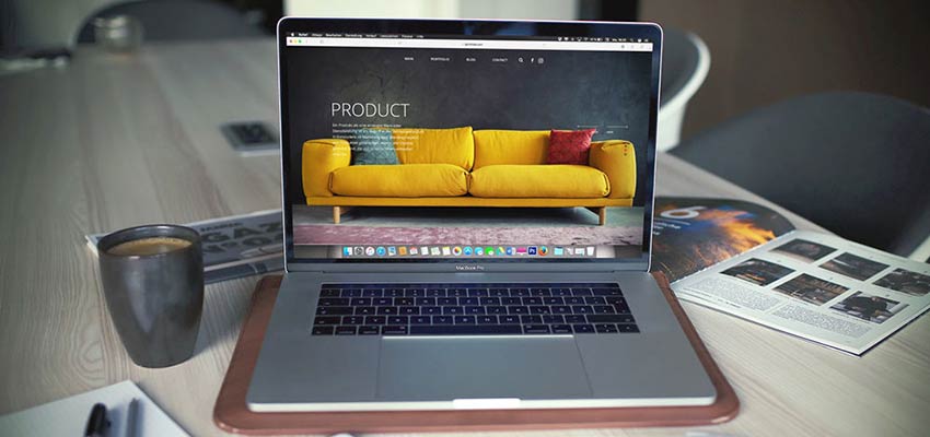 An eCommerce website on a laptop computer screen.