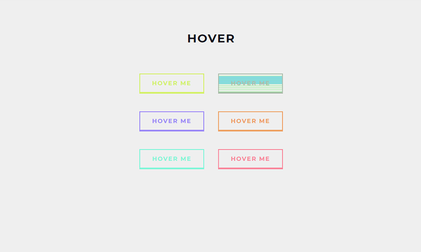 Example of Buttons with Trippy Background Animation on Hover