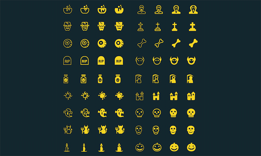 Example of Spooky Halloween: 40 Icons, 4 Styles
